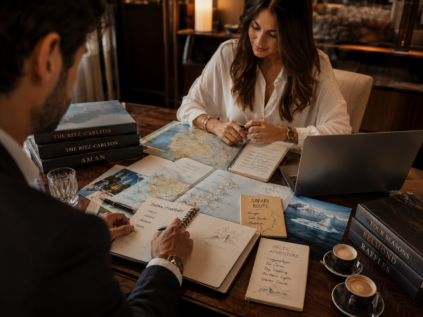 Bespoke travel designer maps custom journey layers for high-net-worth families