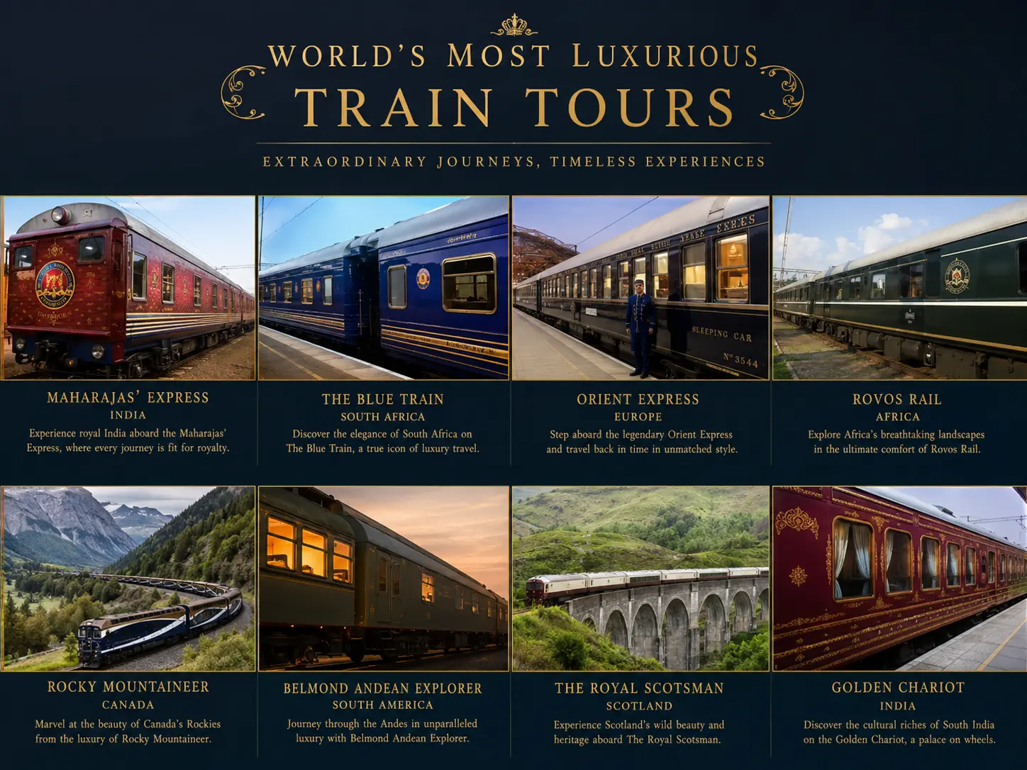 Comparison of journey-focused luxury train specialists and standard rail booking services for luxury train travel.