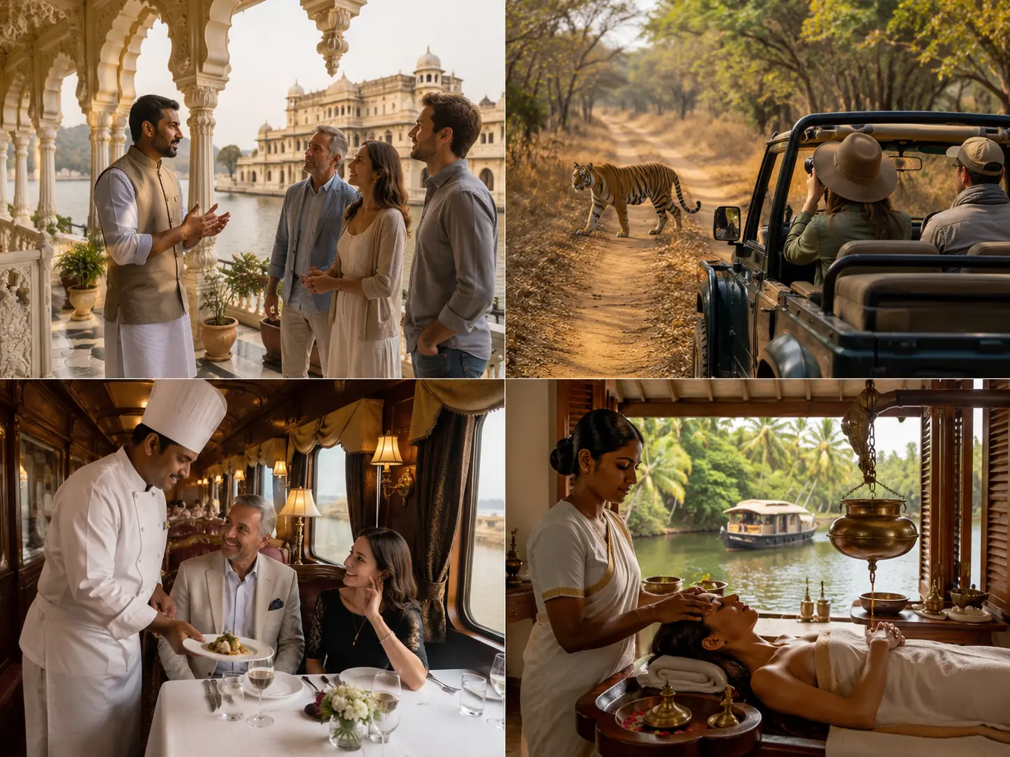 Private palace tour, luxury safari, Michelin dining, and cultural experiences combined with a luxury rail journey.