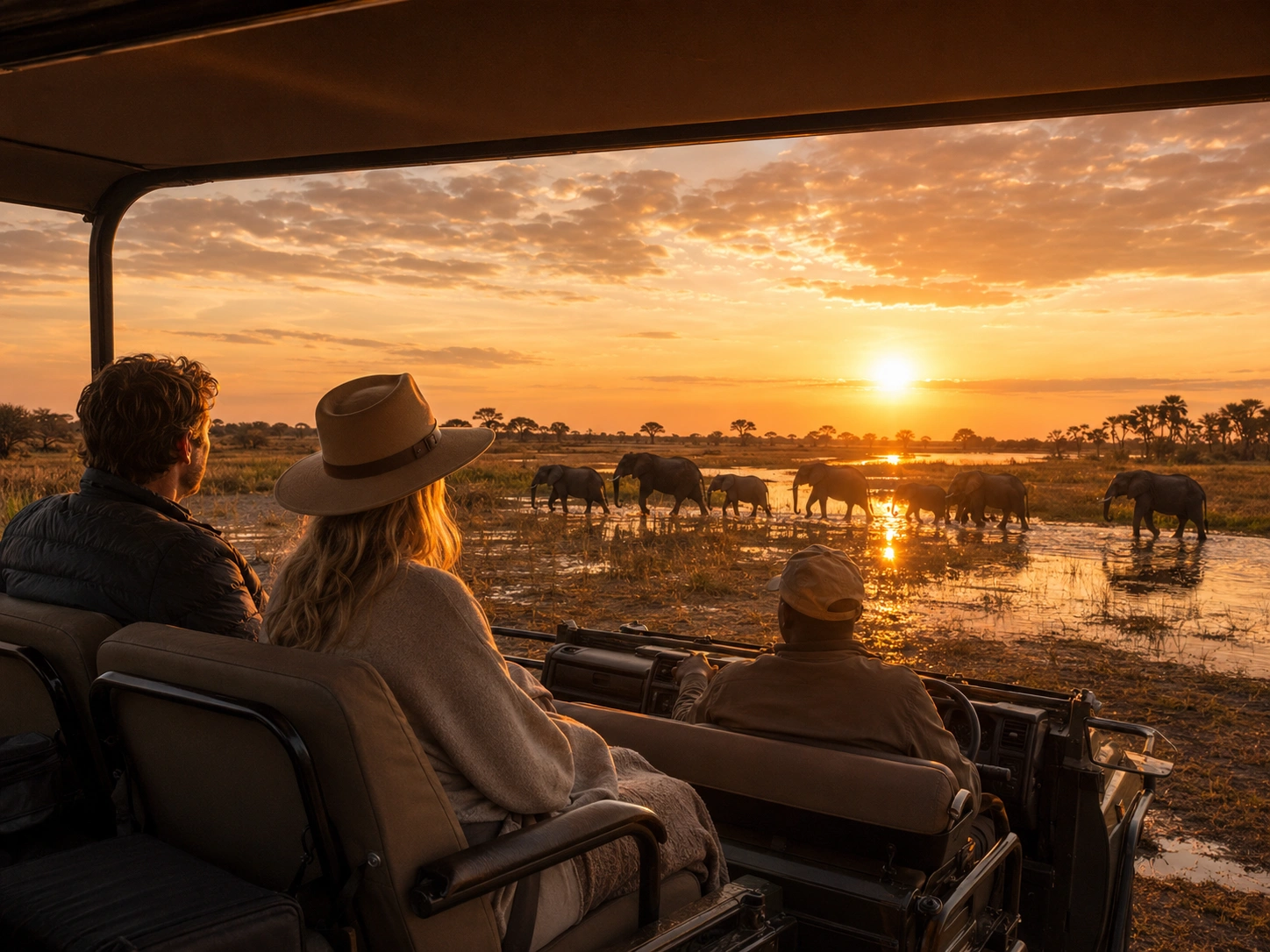 Private luxury safari experience in Botswana's Okavango Delta with expert guide and low guest density.
